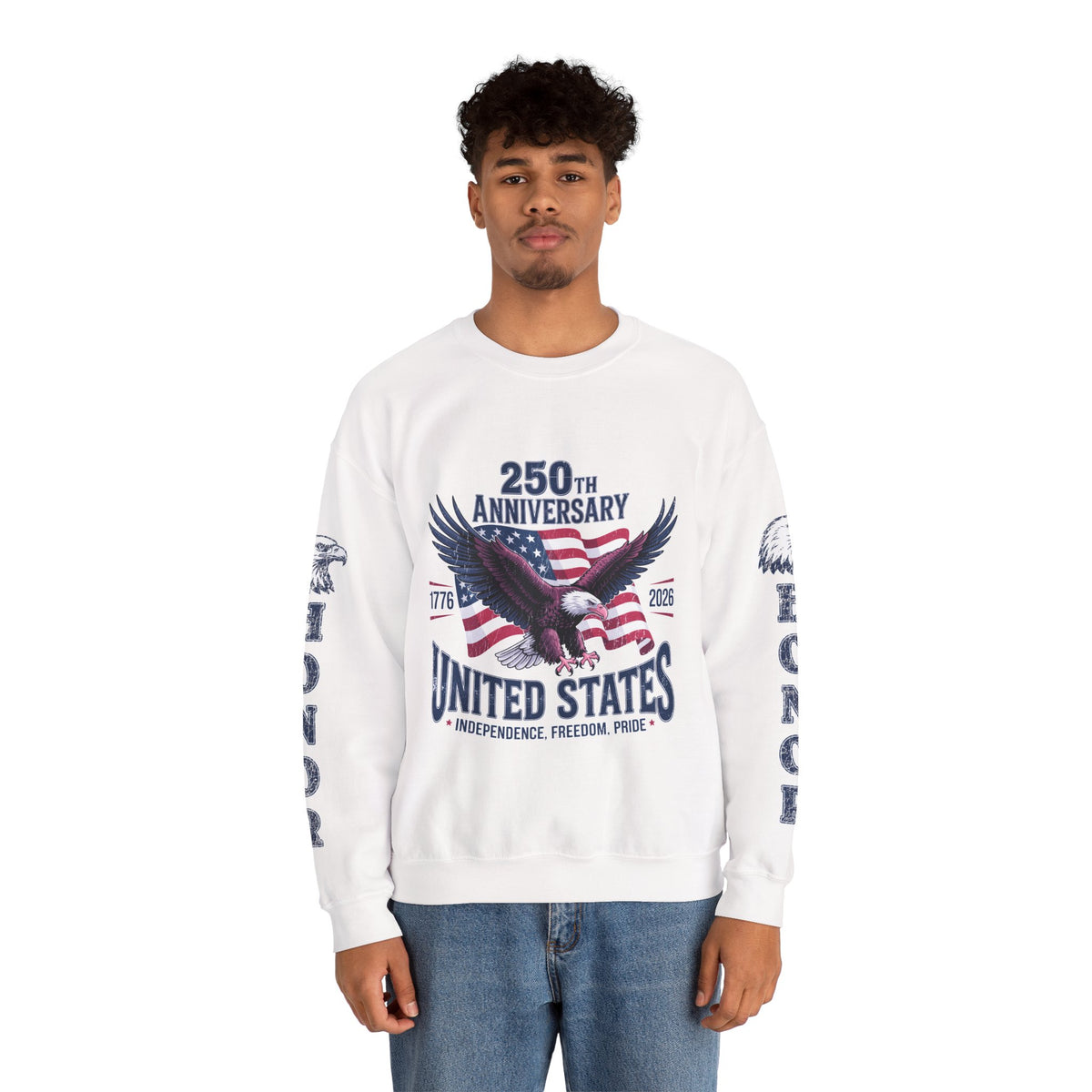 250th Anniversary Sweatshirt, United States Eagle Pullover, USA 1776 2026 Top, Independence Day Gift, Patriotic Americana Clothing