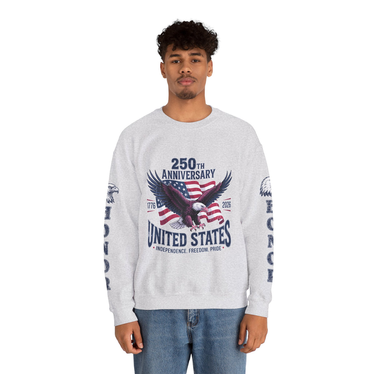 250th Anniversary Sweatshirt, United States Eagle Pullover, USA 1776 2026 Top, Independence Day Gift, Patriotic Americana Clothing
