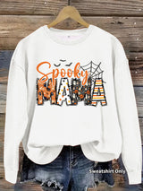 Spooky Mama Sweatshirt, Halloween Graphic Crewneck Pullover