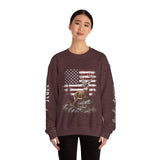 Personalized Hunting Sweatshirt, Custom Deer American Flag Pullover, Patriotic Outdoorsman Crewneck, Hunter Gift, Personalized Family Shirt