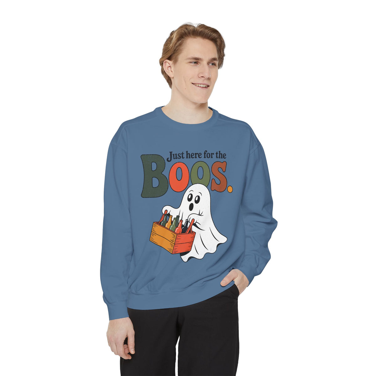 Funny Halloween Ghost Sweatshirt, Where My Boos At Party Pullover, Spooky Season Drinking Gift for Beer Lover, Adult Costume Party Outfit