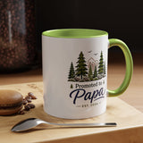 Promoted to Papa Mug, New Grandpa Pregnancy Announcement Gift, Woodland First Time Grandfather Coffee Cup, Baby Reveal Keepsake 2026
