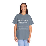Military Veteran Definition Shirt, Funny Veteran T-Shirt, Sarcastic Armed Forces Gift, Retirement Tee for Soldier, Proud Service Member Top