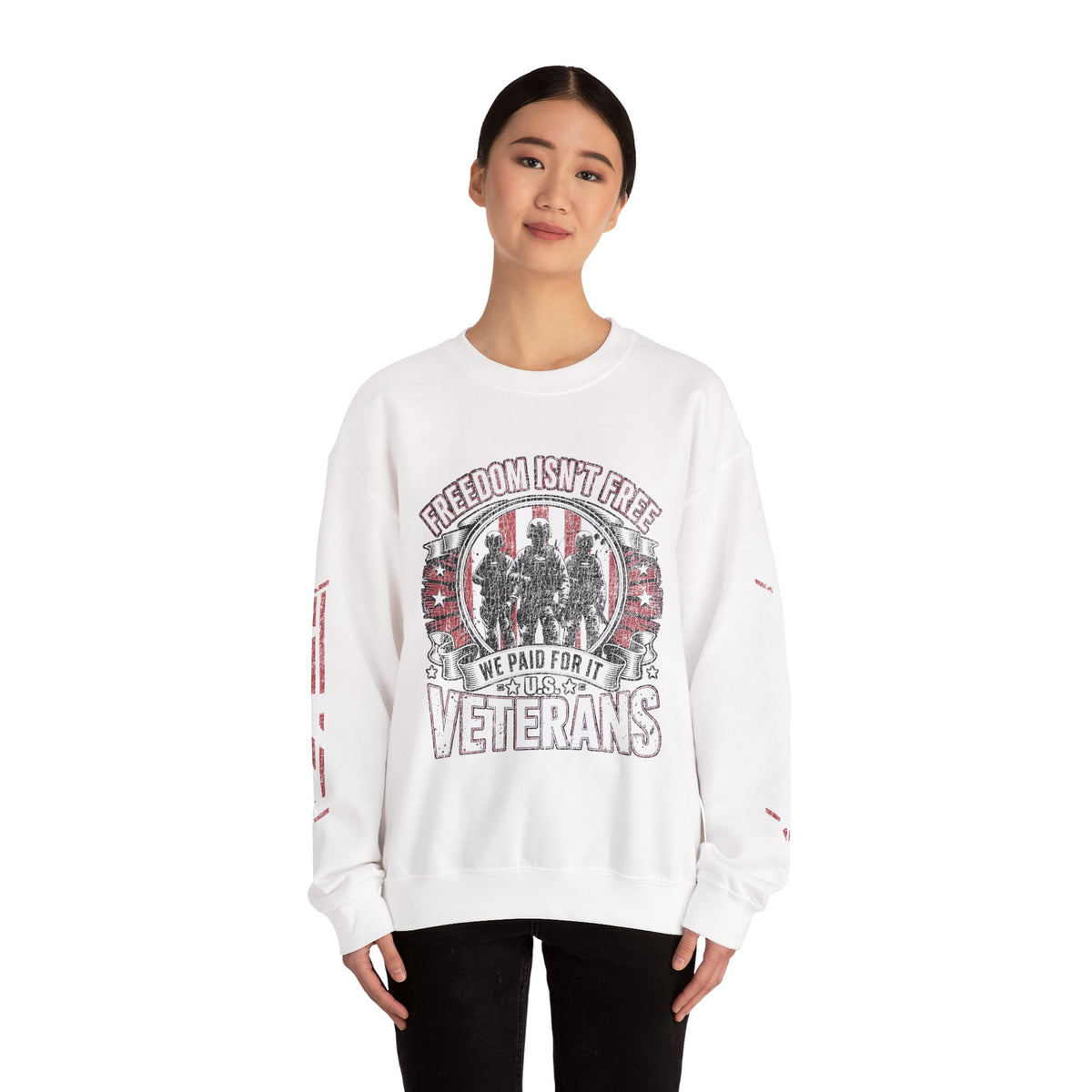 Freedom Isn't Free Veterans Sweatshirt, Military Service Crewneck, American Flag Veteran Pullover, Veteran Gift, Memorial Day Outfit