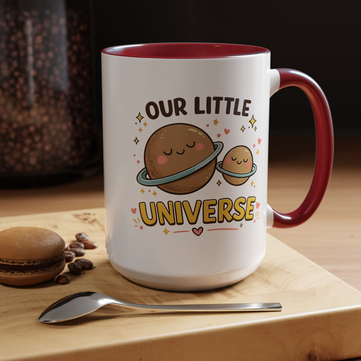Cute Planet Family Mug, Our Little Universe Coffee Mug, Parent Child Gift, New Mom Mug, Space Lover Family Cup, Baby Shower Gift