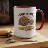 Cute Planet Family Mug, Our Little Universe Coffee Mug, Parent Child Gift, New Mom Mug, Space Lover Family Cup, Baby Shower Gift
