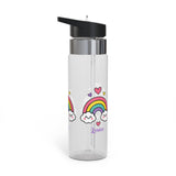 Personalized Rainbow Water Bottle for Girls, Cute Cloud Drink Bottle, Custom Name School Bottle, Colorful Kids Gift, Back to School