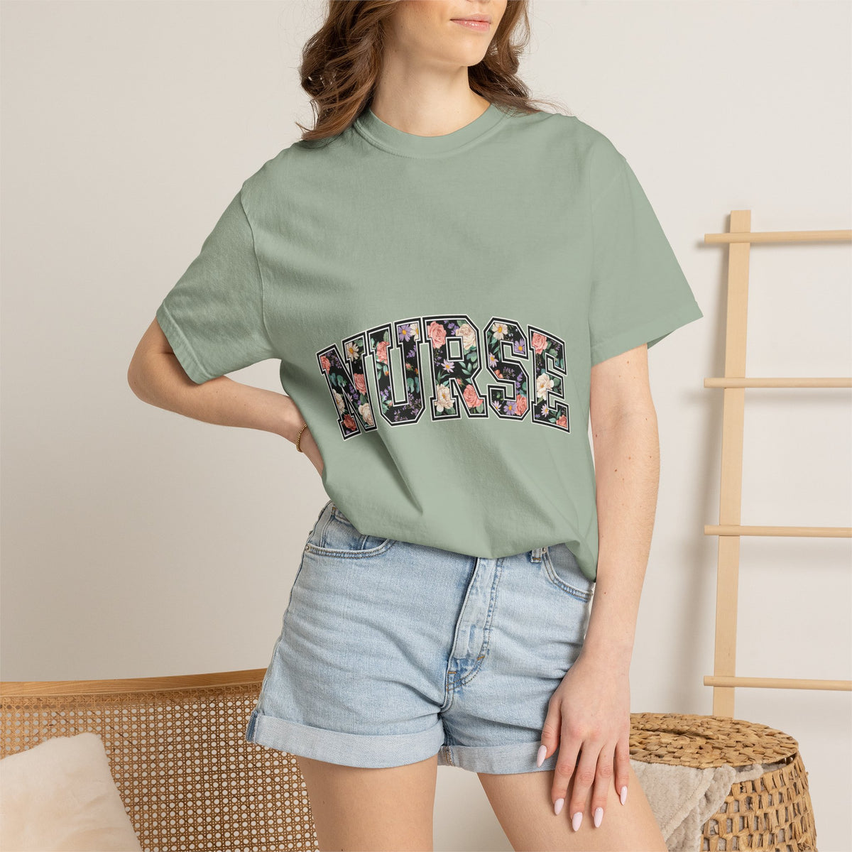 Comfort Colors Nurse Floral Shirt, Nurse Appreciation Gift, Registered Nurse Tee, Healthcare Worker Shirt, Nursing School Graduate Gift