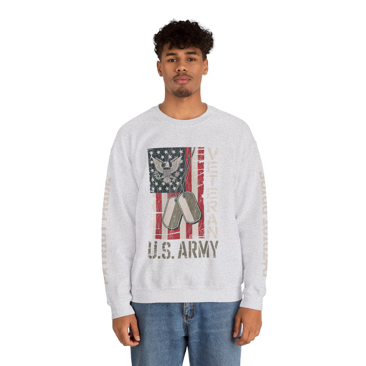 US Army Sweatshirt, Vintage Military Pullover, American Flag Army Top, Veteran Gift, Patriotic Military Clothing, Army Family Gift