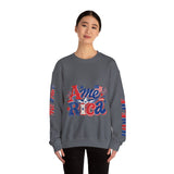 America Graphic Sweatshirt, Vintage USA Pullover, Patriotic American Flag Top, Fourth of July Outfit, Americana Gift for Women