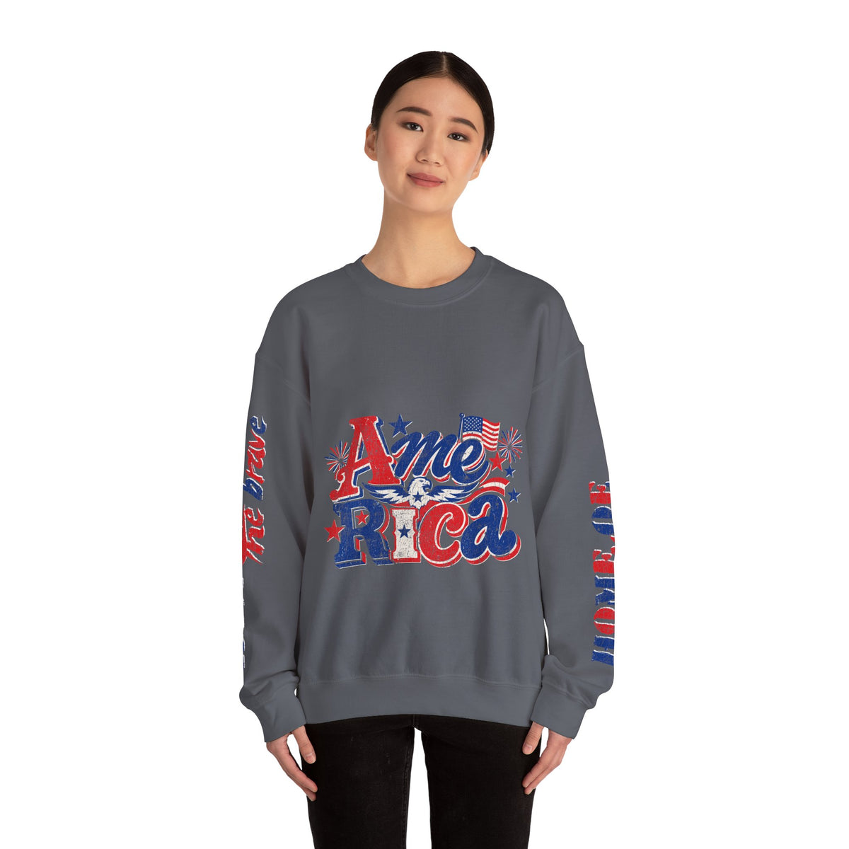 America Graphic Sweatshirt, Vintage USA Pullover, Patriotic American Flag Top, Fourth of July Outfit, Americana Gift for Women