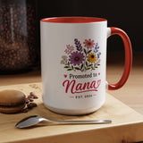Promoted to Nana Mug, New Grandma Pregnancy Announcement Gift, Floral First Time Grandmother Coffee Cup, Baby Reveal Keepsake 2026