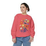 Retro Floral Graphic Sweatshirt, Colorful Botanical Pullover for Flower Lovers, Mid Century Garden Top, Cheerful Nature Gift for Her