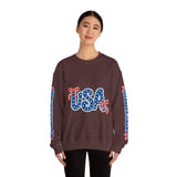 USA Patriotic Sweatshirt, American Flag Ribbon Pullover, Vintage Stars and Stripes Top, Fourth of July Outfit, Americana Gift for Women