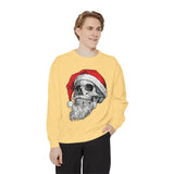 Skull Santa Sweatshirt, Gothic Christmas Crewneck, Creepy Holiday Skeleton Pullover, Alternative Xmas Gift for Metalhead or Horror Fan