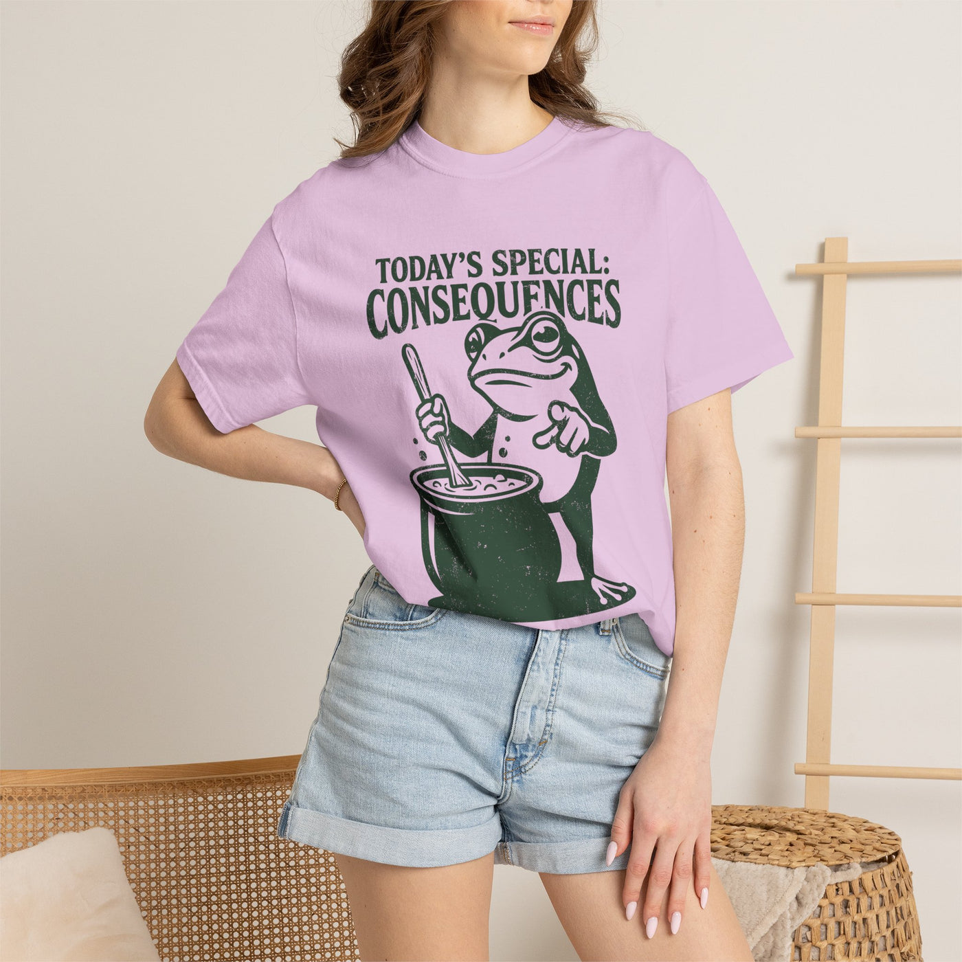 Funny Frog Consequences Shirt Comfort Colors Tee, Today's Special Consequences Teacher Shirt, Classroom Humor Gift, Retro Frog Graphic Tee