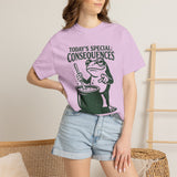 Funny Frog Consequences Shirt Comfort Colors Tee, Today's Special Consequences Teacher Shirt, Classroom Humor Gift, Retro Frog Graphic Tee