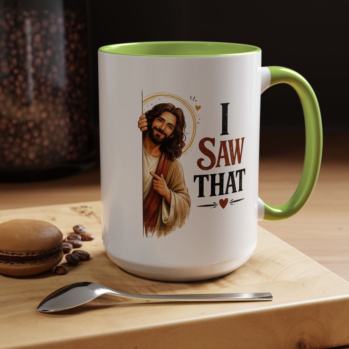 Funny Christian Jesus Mug, I Saw That Coffee Mug, Religious Humor Gift for Christians, Faith Based Mug, Church Friend Gift