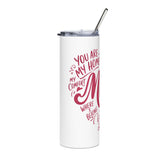 Mom Love Skinny Tumbler, Mothers Day Gift for Mom, Sentimental Mom Coffee Cup, Heartfelt Drinkware, Gift from Daughter or Son