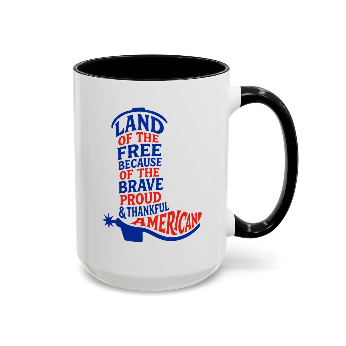 Land of the Free Because of the Brave Mug, Patriotic American Coffee Mug, Proud and Thankful USA Gift, Veteran Family Cup