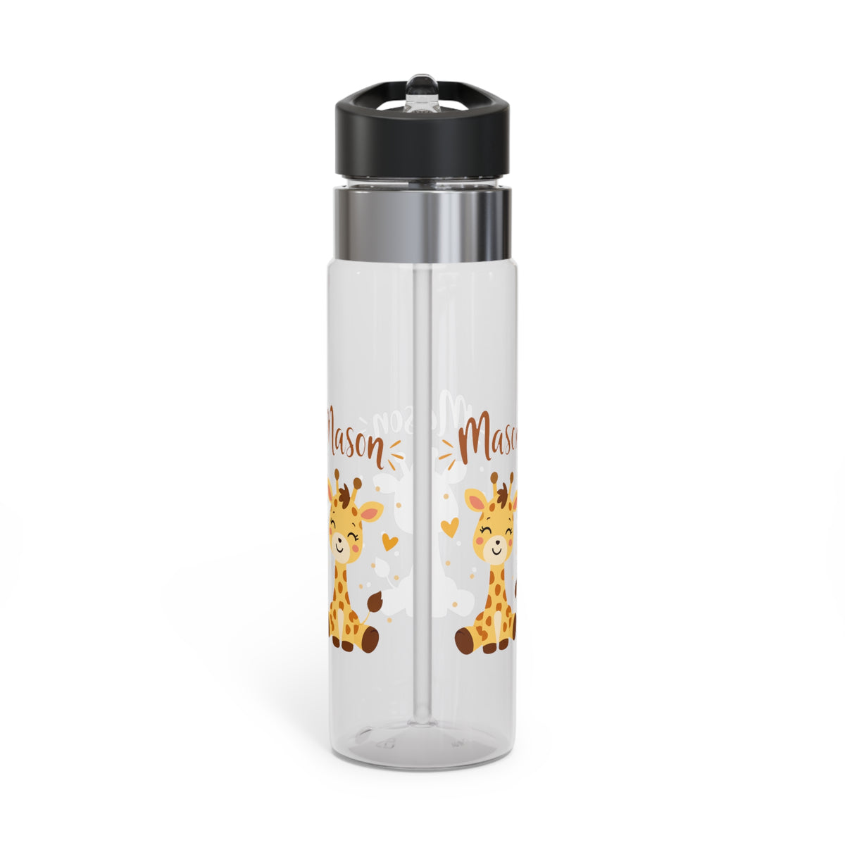 Giraffe Personalized Water Bottle, Custom Name Drink Bottle, Cute Animal Gift, School Water Bottle, Birthday Present, Reusable Kids Bottle