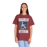 Disabled Veteran Shirt, Distressed Wheelchair and Rifle Graphic, Military Service Pride, Veterans Day Gift and Everyday Casual Wear
