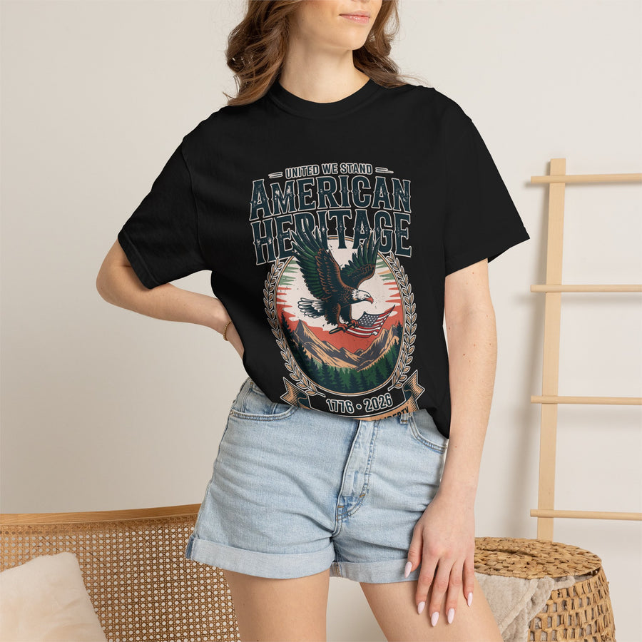 American Heritage 250 Years Comfort Colors Shirt, USA 250th Anniversary Patriotic Tee, Eagle Liberty Graphic Shirt, Independence Day Gift