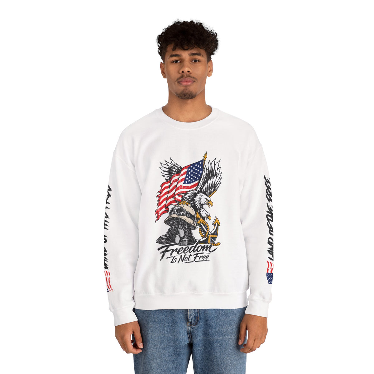 Freedom Is Not Free Sweatshirt, Patriotic Eagle Pullover, American Flag Military Style, Veterans Gift, USA Pride, Americana Clothing