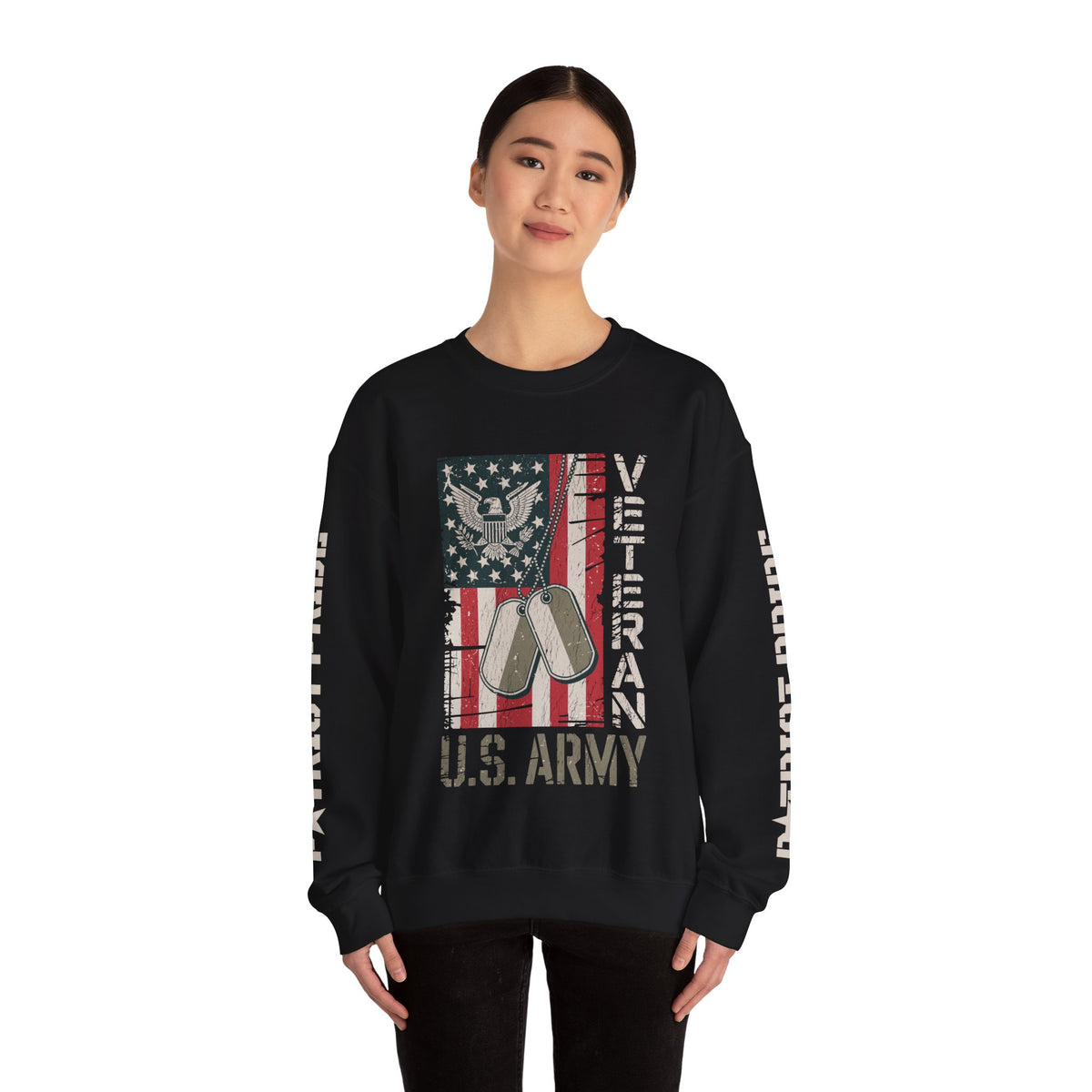 US Army Sweatshirt, Vintage Military Pullover, American Flag Army Top, Veteran Gift, Patriotic Military Clothing, Army Family Gift