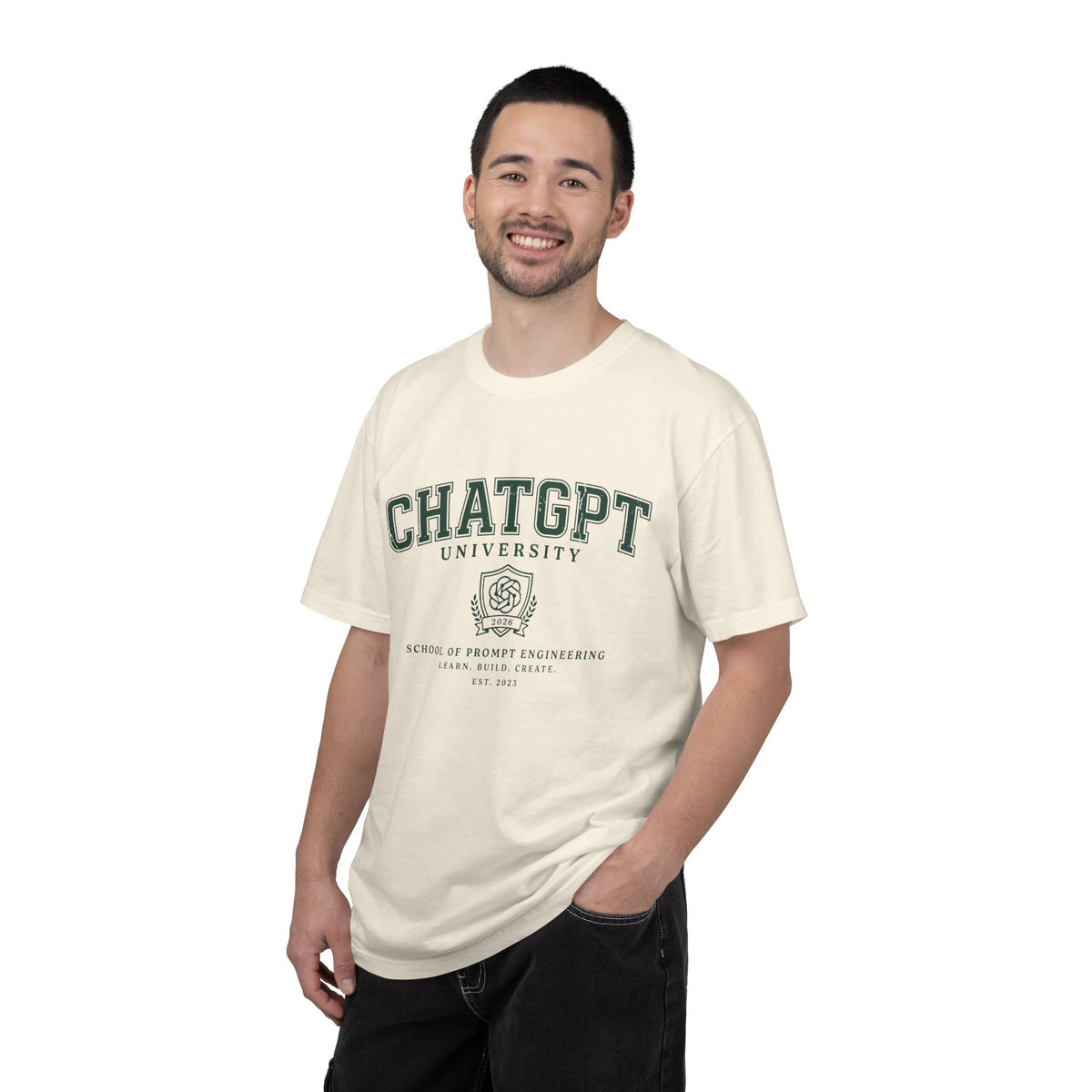 ChatGPT University T-Shirt, Prompt Engineering Graphic Tee, AI Student Gift, Funny Tech Shirt, Coder Graduation Campus Outfit 2026