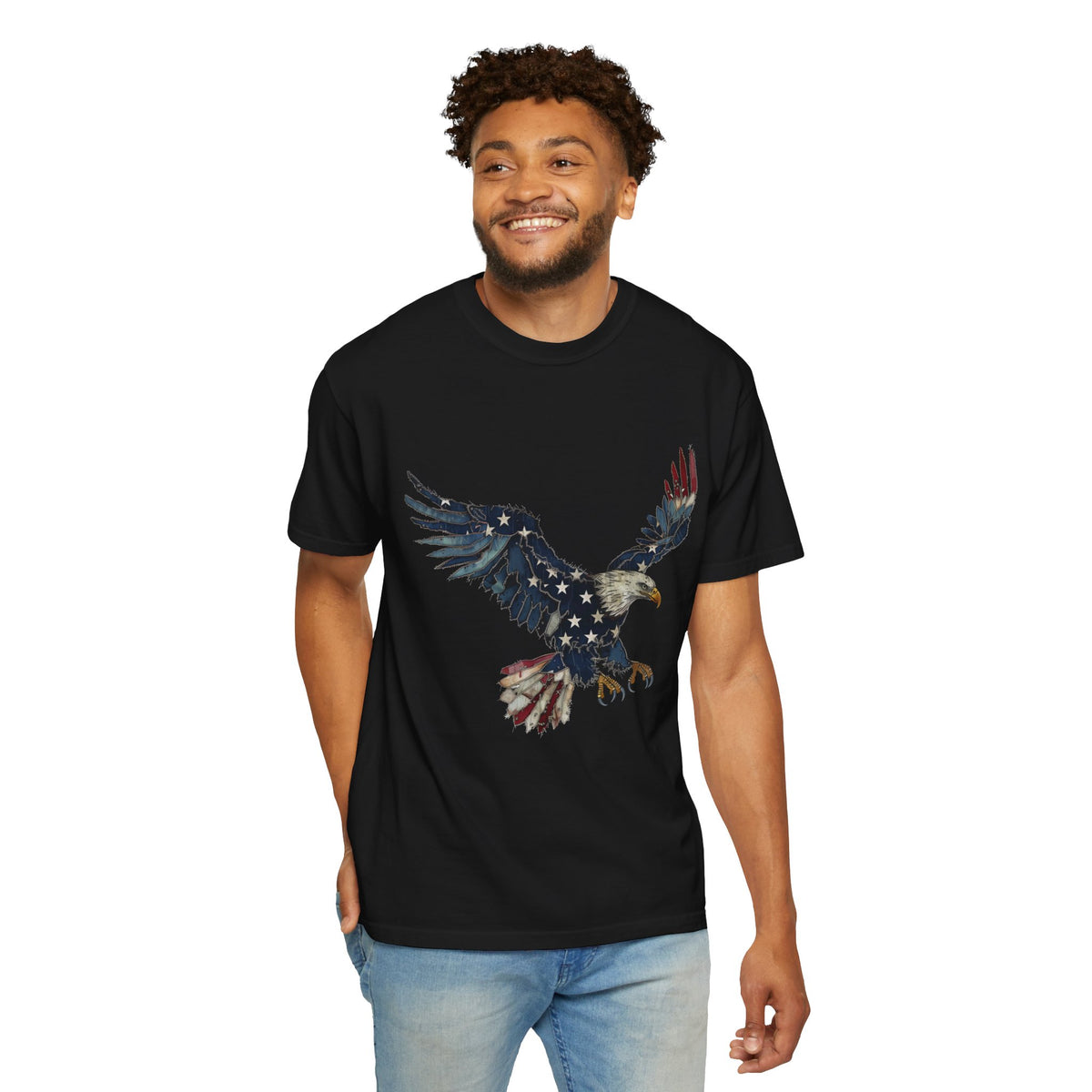 Patriotic Eagle Graphic Tee, Vintage USA Bird Shirt, Americana Freedom T Shirt, Fourth of July Eagle Shirt for Women