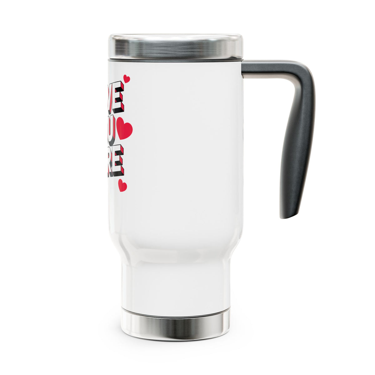I Love You More Stainless Steel Travel Mug, Romantic Heart Cup, Valentines Day Gift for Her or Him, Anniversary Gift for Couples
