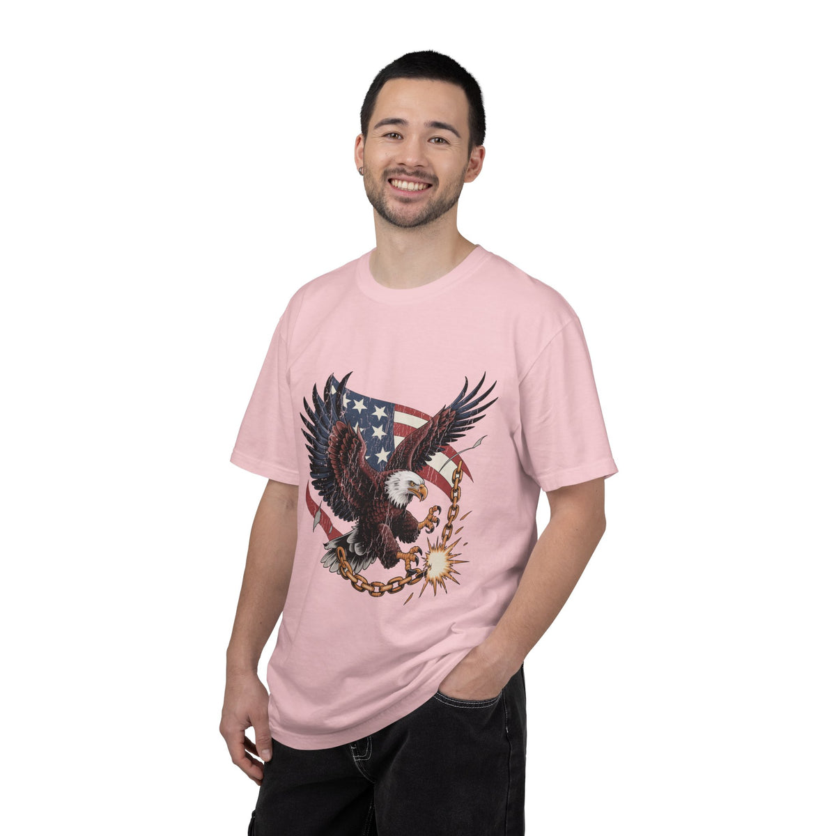 Patriotic Eagle Shirt, American Flag T Shirt, Bald Eagle Military Tee, Veteran Gift, USA Graphic Shirt, Fourth of July Patriotic Top