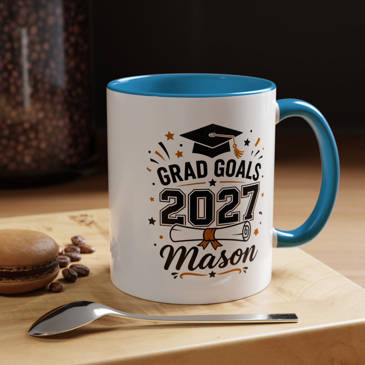 Personalized Graduation Mug, Grad Goals 2027 Coffee Cup, Custom Name Gift for Him, High School or College Senior, Proud Family Present