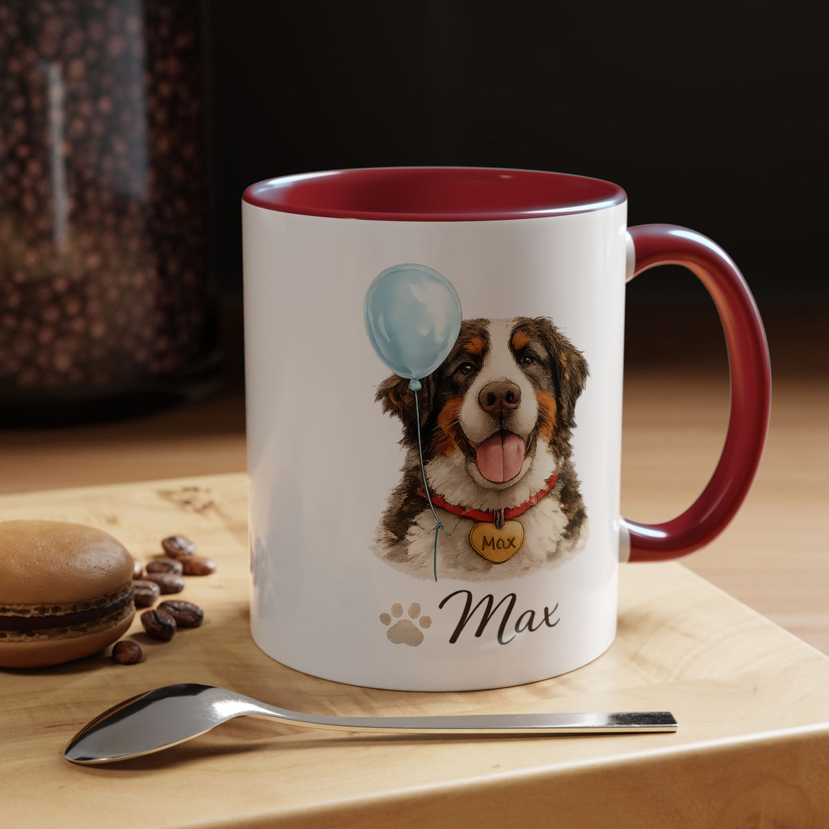 Personalized Dog Portrait Mug, Custom Pet Name Coffee Mug, Dog Lover Gift for Pet Parents, Memorial or Birthday Dog Mug