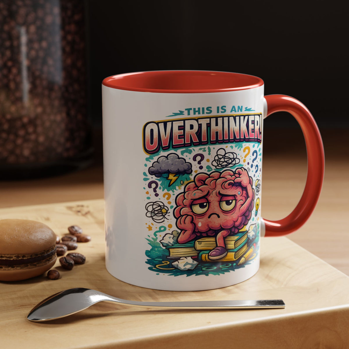 Overthinker Mug, Funny Anxiety Coffee Mug, This Is An Overthinker Brain Humor Cup, Mental Health Gift