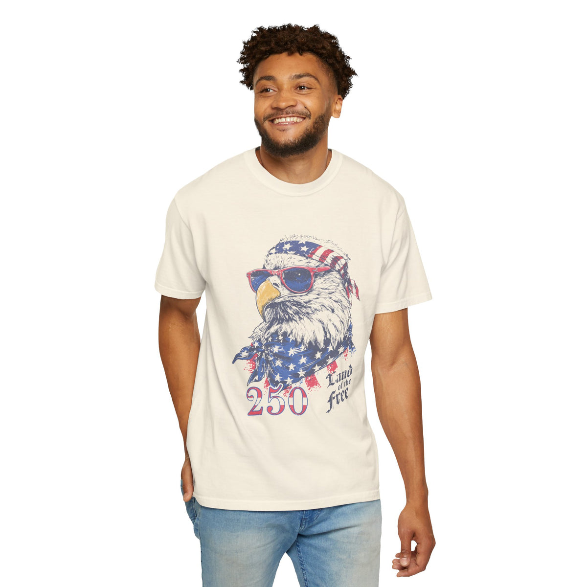 Patriotic Eagle Graphic T Shirt, Vintage America 250 Tee, Land of the Free Shirt, Fourth of July USA Graphic Tee for Men Women