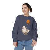 Cute Ghost Halloween Sweatshirt, Pumpkin Balloon Pullover, Vintage Spooky Season Gift for Women, Cozy October Fall Outfit for Ghost Loversv