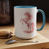 Floral Horse Mug, Horse Lover Gift, Equestrian Coffee Mug, Horse Mom Cup, Horse Art Mug, Ranch Life Gift, Horse Owner Present