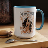 Moonlit Muse Coffee Mug, Celestial Goddess Art Mug, Mystic Moon Aesthetic Cup, Boho Spiritual Gift for Women, Cosmic Soul Coffee Mug