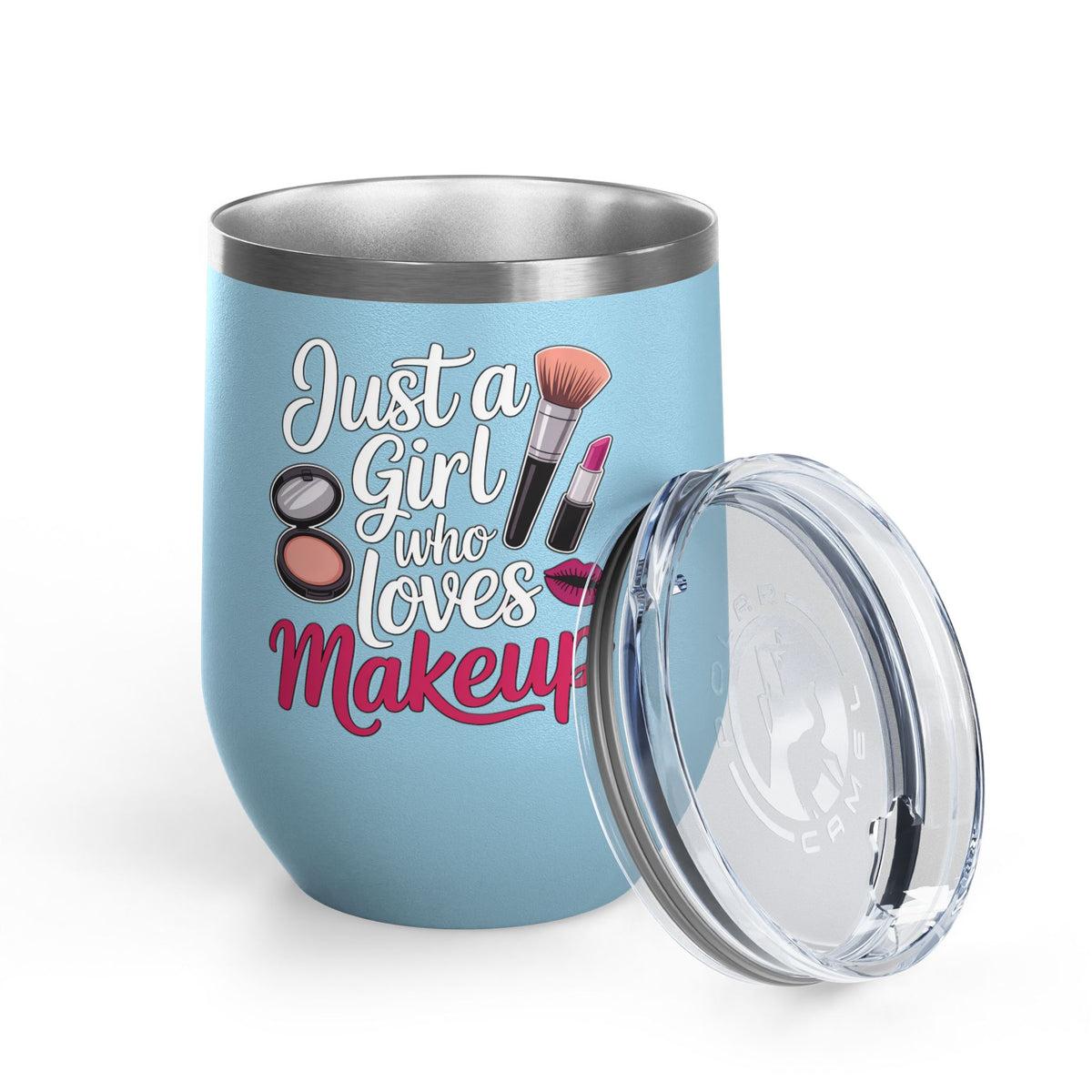 Makeup Lover Wine Tumbler, Just a Girl Who Loves Makeup, Cute Beauty Drink Tumbler, Makeup Artist Gift for Her, Girly Gift, Cosmetic Lover