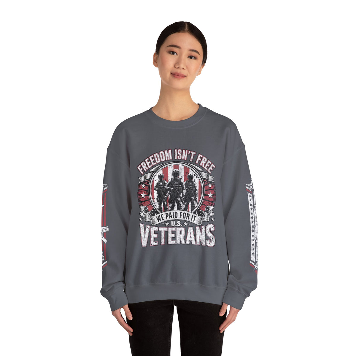 Freedom Isn't Free Veterans Sweatshirt, Military Service Crewneck, American Flag Veteran Pullover, Veteran Gift, Memorial Day Outfit