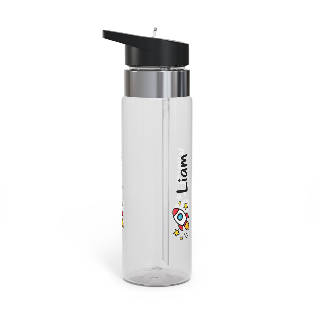 Personalized Water Bottle for Boys, Rocket Space Name Bottle, Kids School Water Bottle, Birthday Gift for Son, Back to School Gift