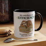 Funny Sloth Office Mug, Productivity Humor Coffee Mug, Lazy Coworker Gift, Work From Home Mug, Sarcastic Employee Coffee Cup
