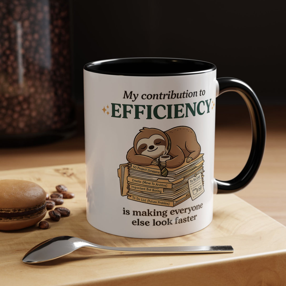 Funny Sloth Office Mug, Productivity Humor Coffee Mug, Lazy Coworker Gift, Work From Home Mug, Sarcastic Employee Coffee Cup