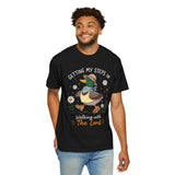 Christian Duck Comfort Colors Shirt, Walking with the Lord Graphic Tee, Cute Faith Based Duck Shirt, Trendy Christian Comfort Tee