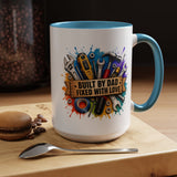 Built by Dad Fixed with Love Mug, Handyman Dad Coffee Mug, Father's Day Gift for Carpenter Mechanic DIY Dad, Workshop Mug