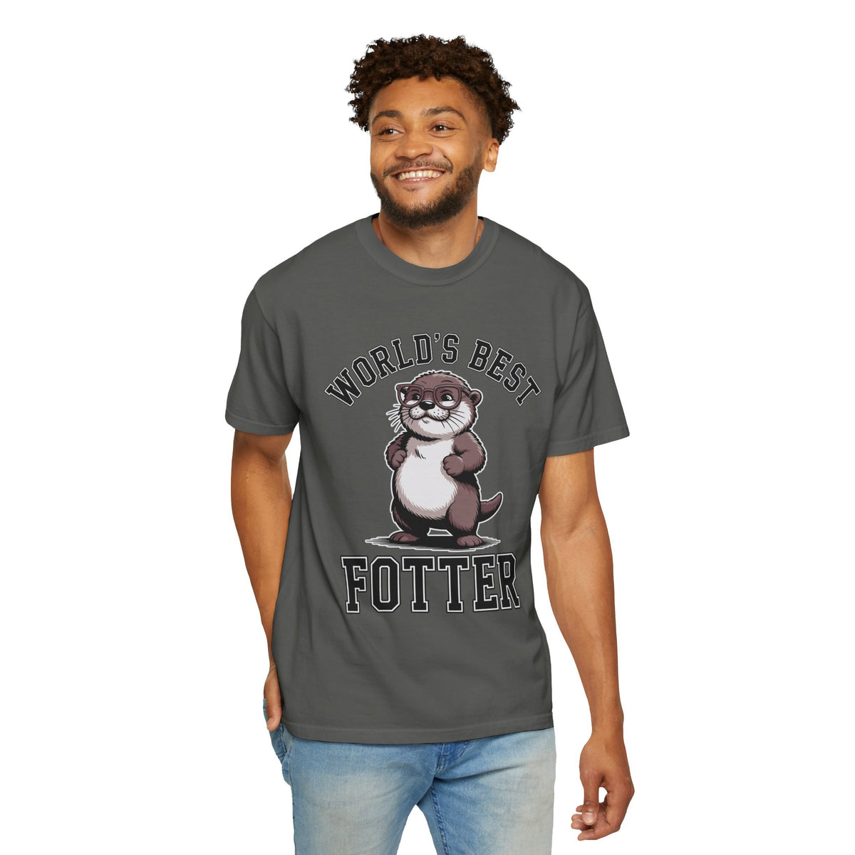 Funny Otter Dad Comfort Colors Shirt, World’s Best Fotter Graphic Tee, Cute Father’s Day Shirt, Animal Lover Dad Gift Tee