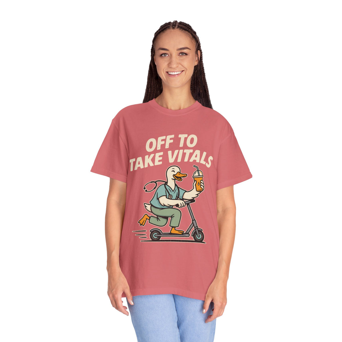 Funny Off To Take Vitals Comfort Colors Shirt, Duck Healthcare Worker Tee, Medical Humor Graphic T Shirt, Clinic Staff Gift