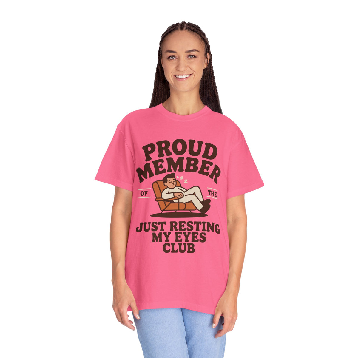 Funny Nap Lover Comfort Colors Shirt, Just Resting My Eyes Club Tee, Tired Adult Humor Shirt, Relaxation Graphic Tee Gif